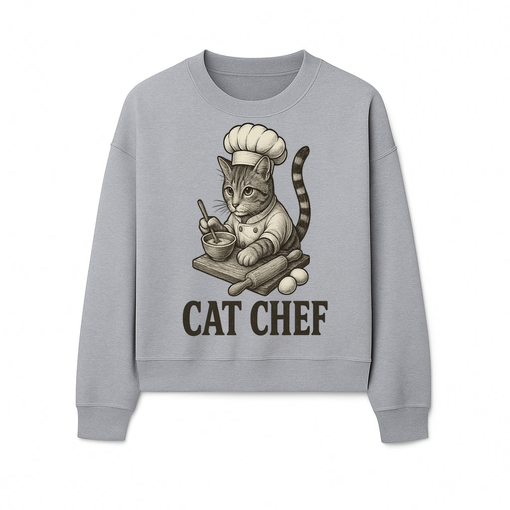 Cat Chef Vintage Illustration - Adorable Feline Cook Art for Kitchen Decor, T-Shirts, and Gift Ideas for Cat Lovers - Sweatshirt 1758181695619.jpg