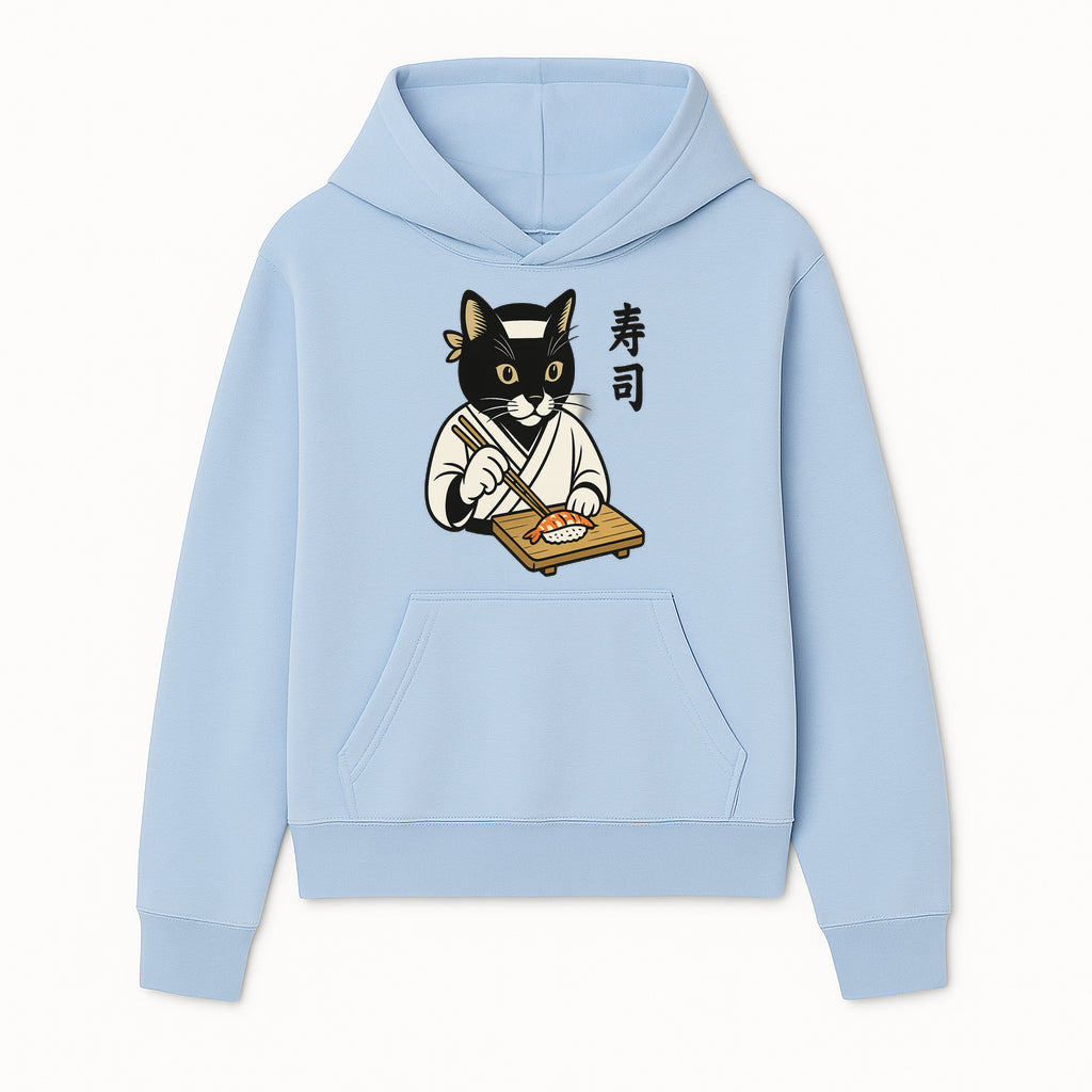 Cat Sushi Chef Wall Art Print - Japanese Style Vintage Cat Cooking Sushi Decor - Hoodie 1758181695656.jpg