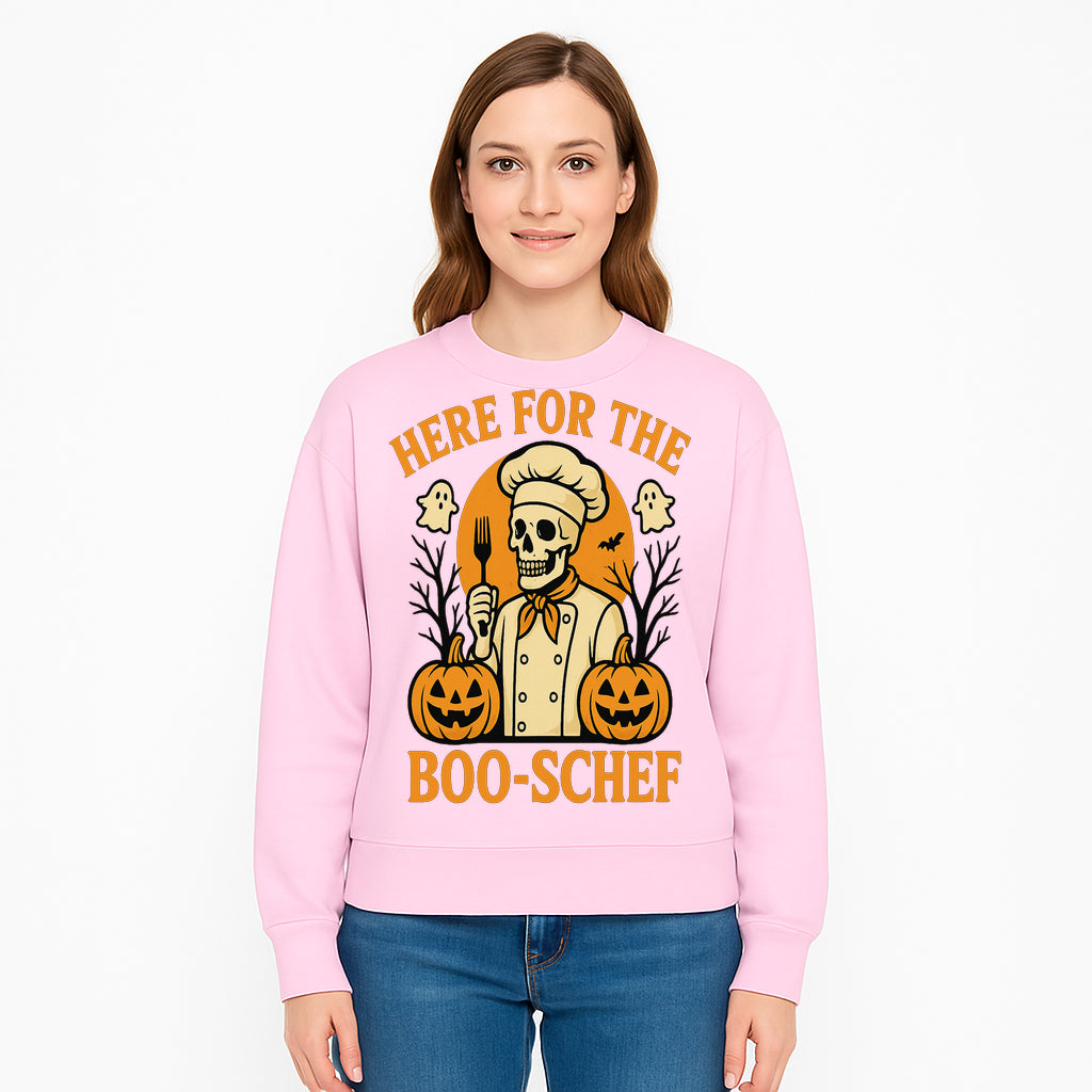 Boo-Schef Halloween Skeleton Chef with Pumpkins and Ghosts - Spooky Cooking Decor for Halloween Parties and Celebrations - Sweatshirt 1758181695717.jpg