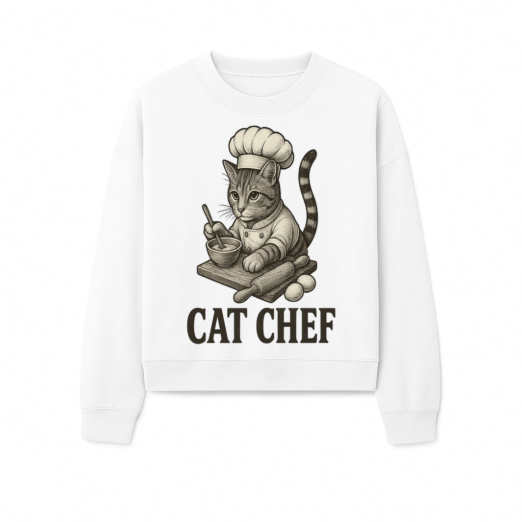Cat Chef Vintage Illustration - Adorable Feline Cook Art for Kitchen Decor, T-Shirts, and Gift Ideas for Cat Lovers - Sweatshirt 1758181695756.jpg