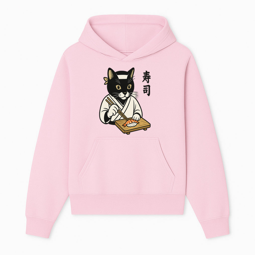 Cat Sushi Chef Wall Art Print - Japanese Style Vintage Cat Cooking Sushi Decor - Hoodie 1758181695806.jpg