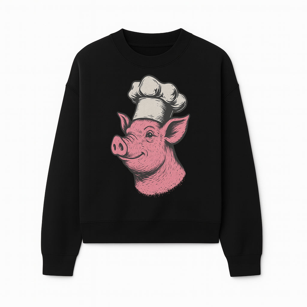 Chef Pig Illustration T-Shirt, Vintage Farm Animal Art, Cute Cooking Pig Graphic Tees, Funny Gift for Foodies and Chefs - Sweatshirt 1758181695887.jpg
