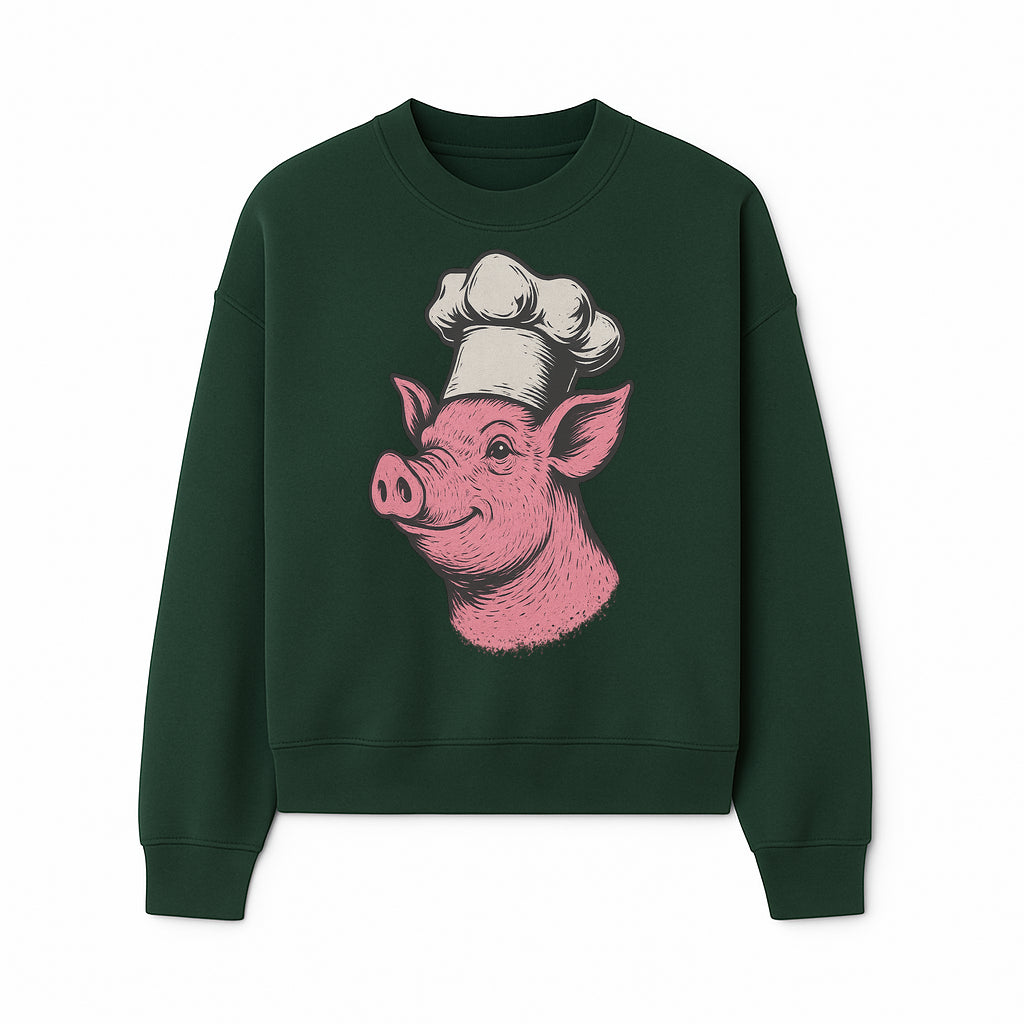 Chef Pig Illustration T-Shirt, Vintage Farm Animal Art, Cute Cooking Pig Graphic Tees, Funny Gift for Foodies and Chefs - Sweatshirt 1758181696225.jpg