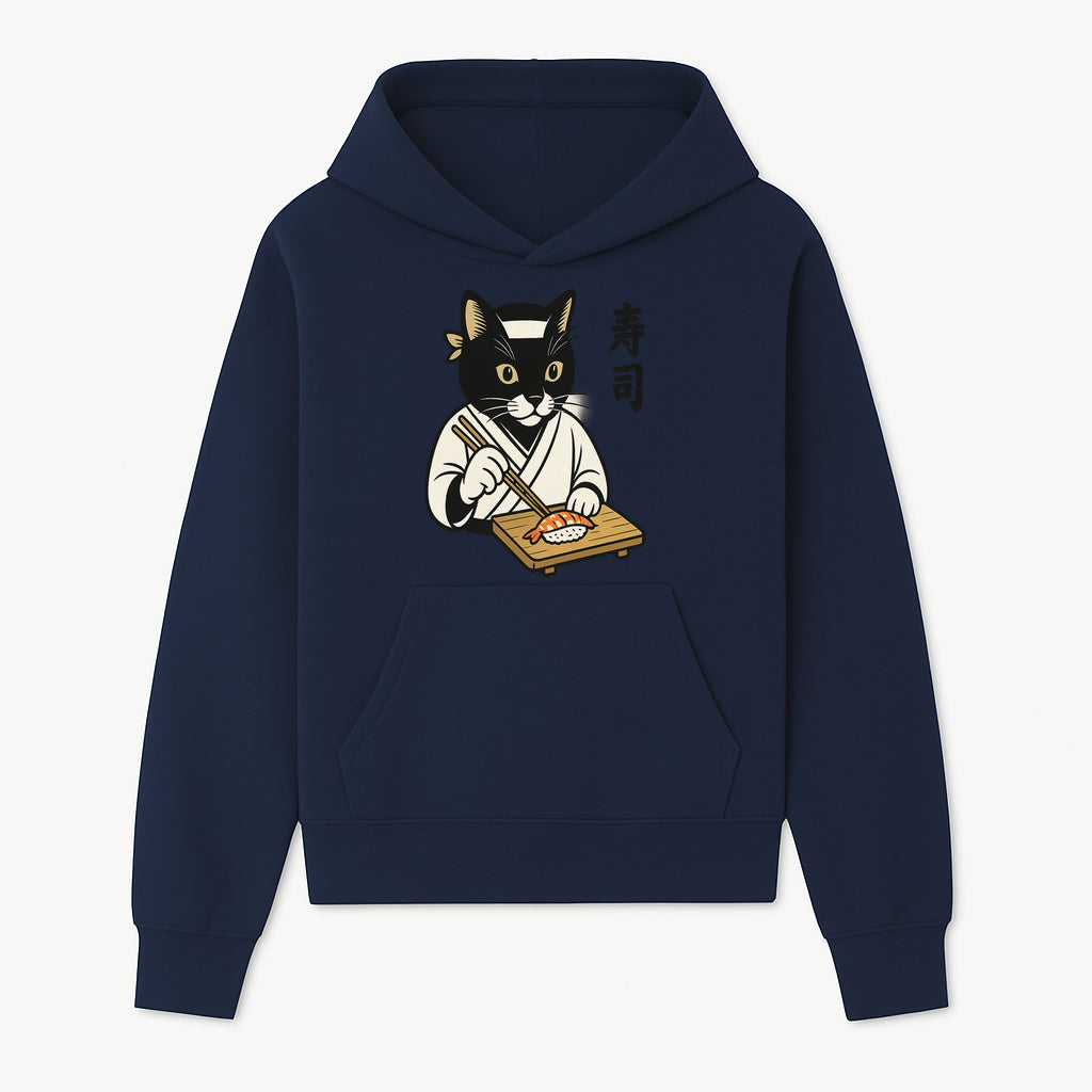 Cat Sushi Chef Wall Art Print - Japanese Style Vintage Cat Cooking Sushi Decor - Hoodie 1758181696265.jpg