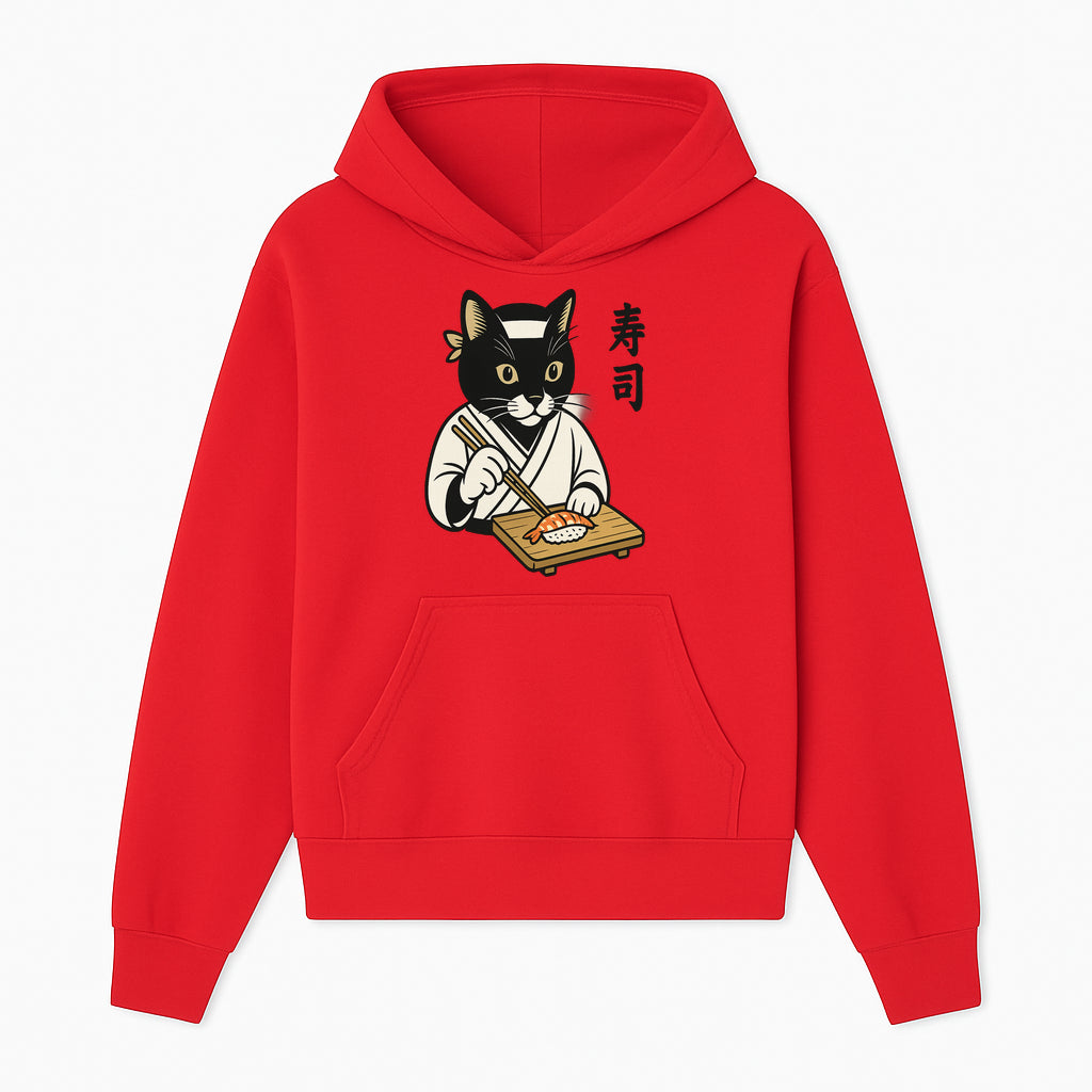 Cat Sushi Chef Wall Art Print - Japanese Style Vintage Cat Cooking Sushi Decor - Hoodie 1758181696386.jpg