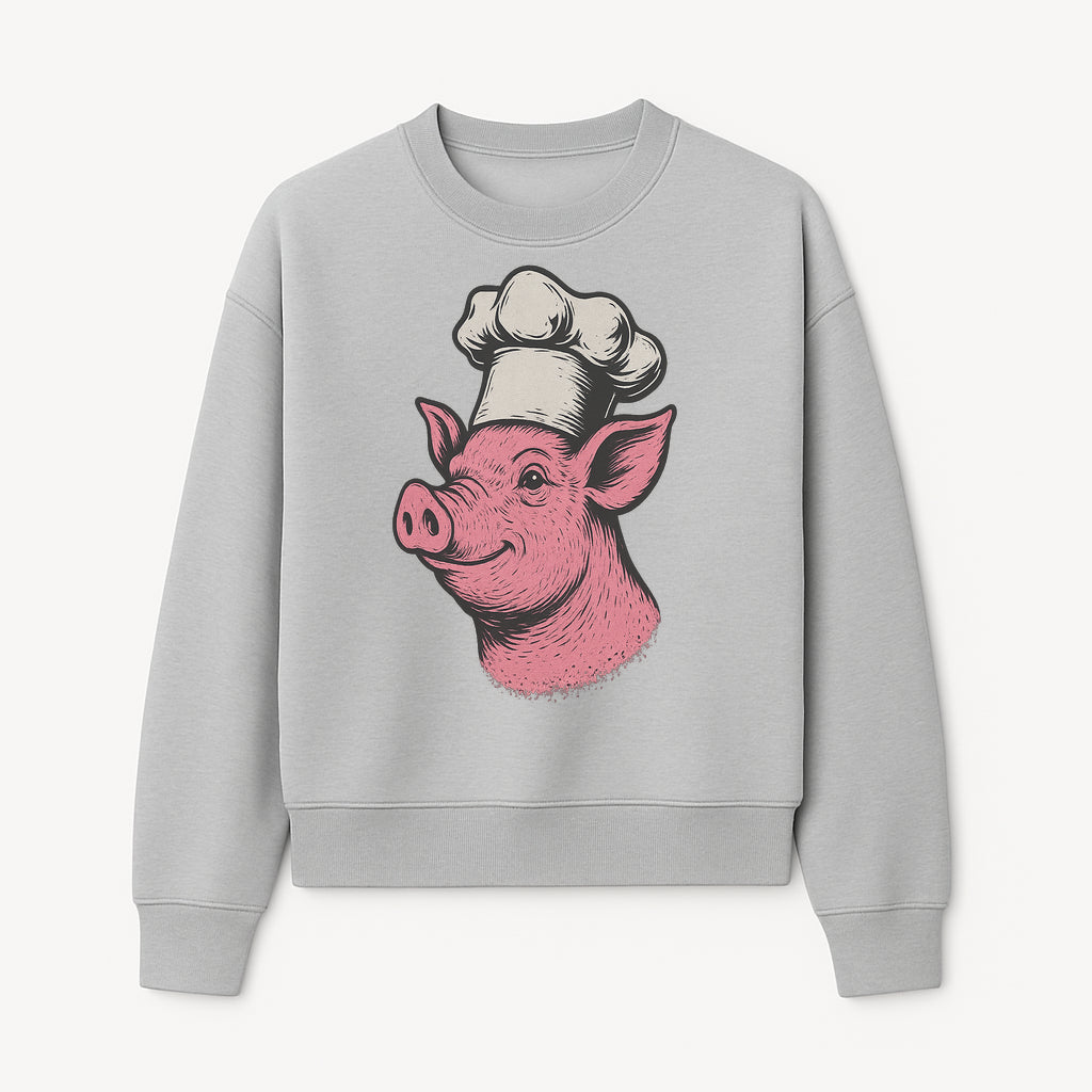 Chef Pig Illustration T-Shirt, Vintage Farm Animal Art, Cute Cooking Pig Graphic Tees, Funny Gift for Foodies and Chefs - Sweatshirt 1758181696390.jpg