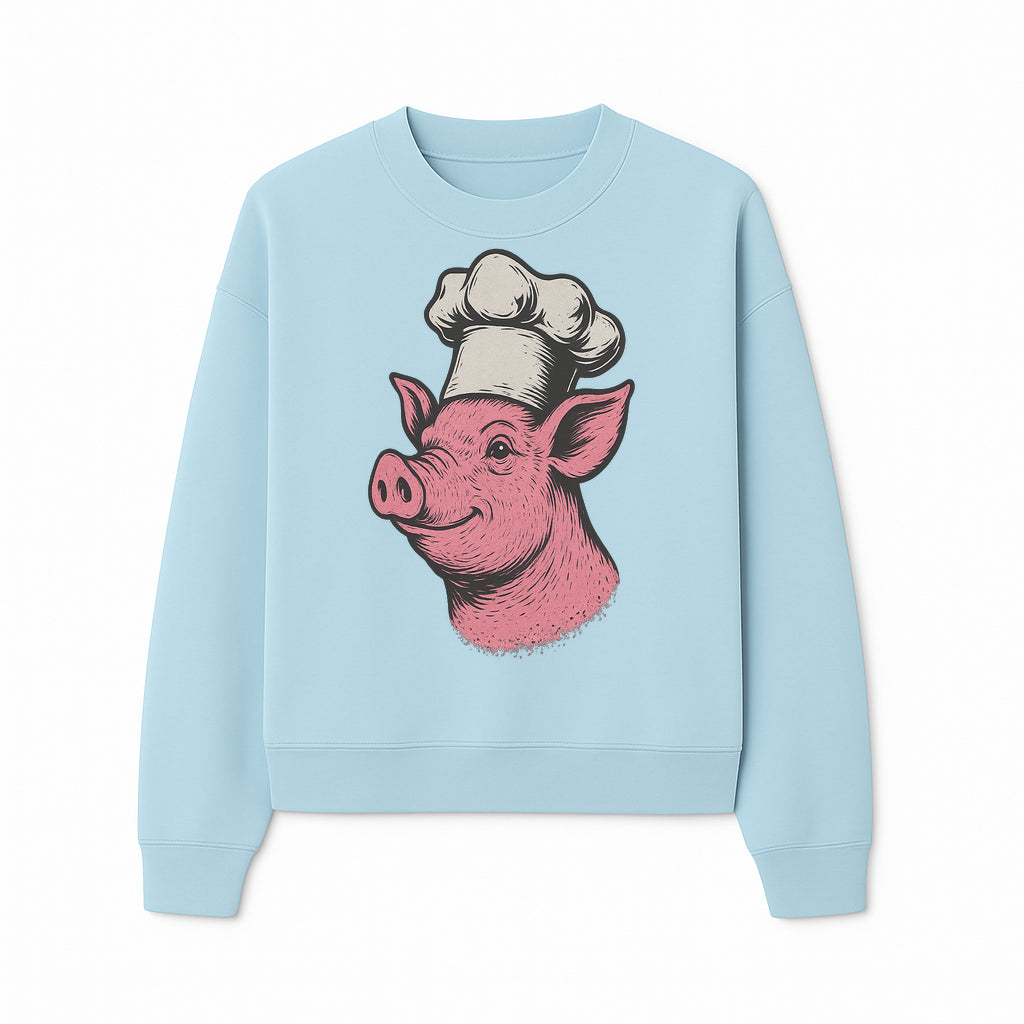 Chef Pig Illustration T-Shirt, Vintage Farm Animal Art, Cute Cooking Pig Graphic Tees, Funny Gift for Foodies and Chefs - Sweatshirt 1758181696543.jpg