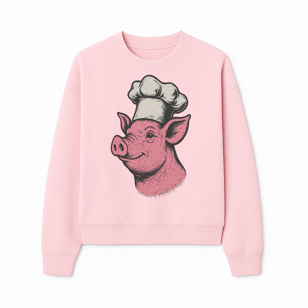 Chef Pig Illustration T-Shirt, Vintage Farm Animal Art, Cute Cooking Pig Graphic Tees, Funny Gift for Foodies and Chefs - Sweatshirt 1758181696684.jpg