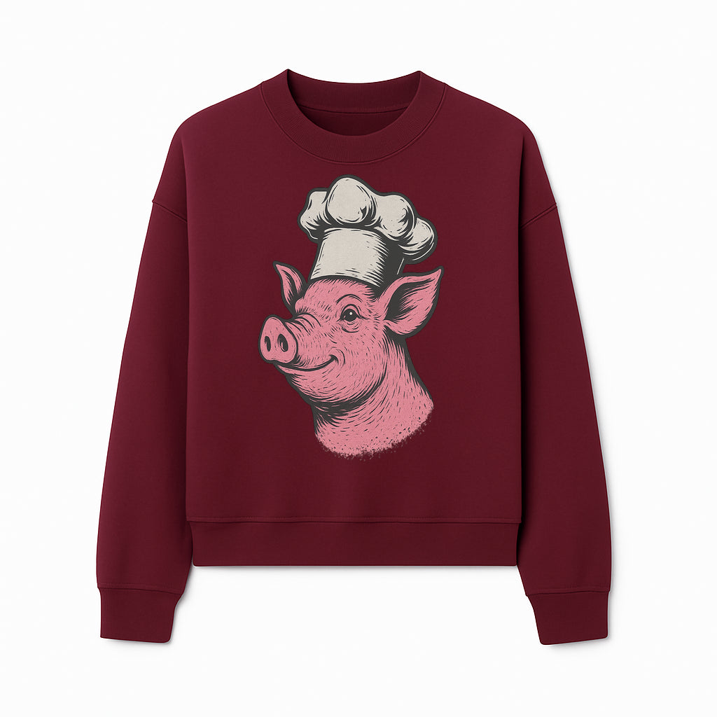 Chef Pig Illustration T-Shirt, Vintage Farm Animal Art, Cute Cooking Pig Graphic Tees, Funny Gift for Foodies and Chefs - Sweatshirt 1758181696812.jpg