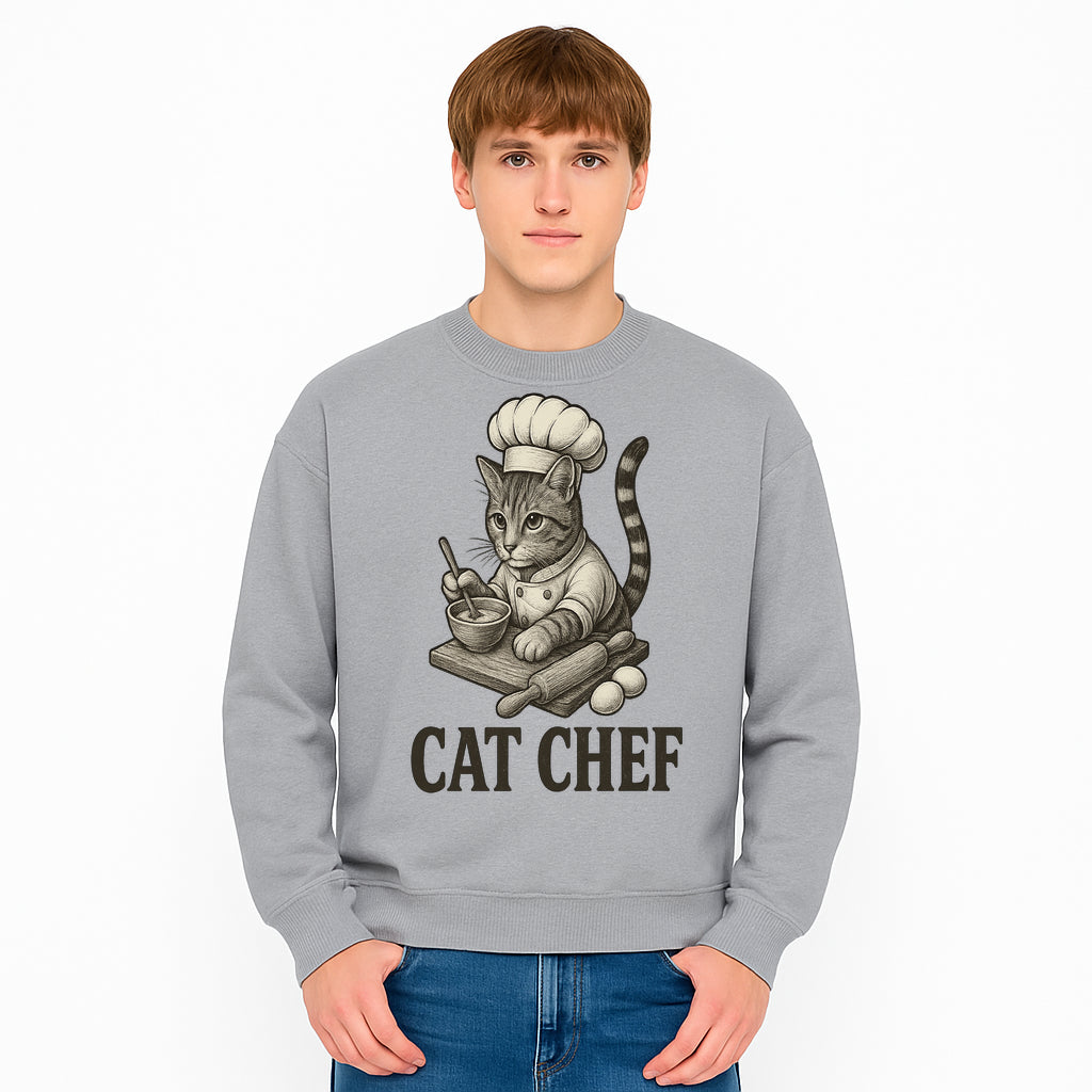 Cat Chef Vintage Illustration - Adorable Feline Cook Art for Kitchen Decor, T-Shirts, and Gift Ideas for Cat Lovers - Sweatshirt 1758181696895.jpg