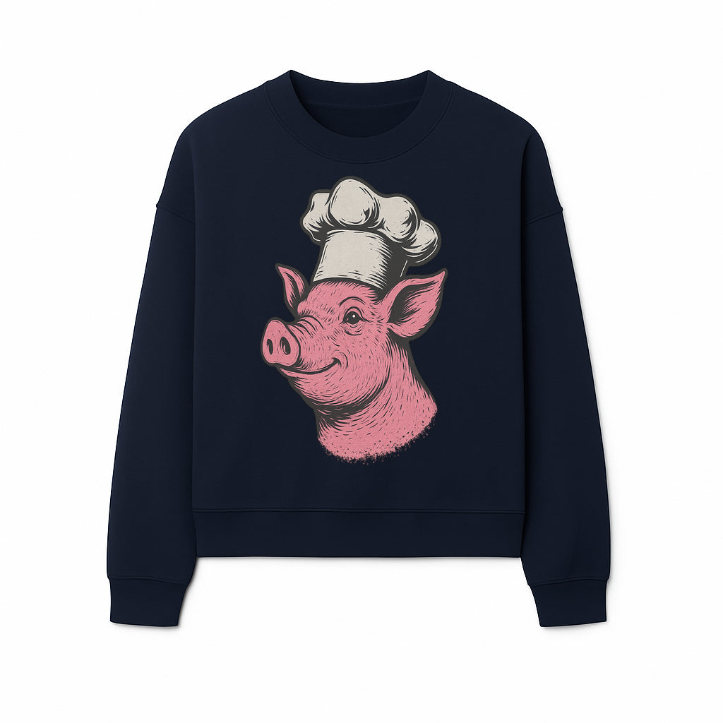Chef Pig Illustration T-Shirt, Vintage Farm Animal Art, Cute Cooking Pig Graphic Tees, Funny Gift for Foodies and Chefs - Sweatshirt 1758181696945.jpg