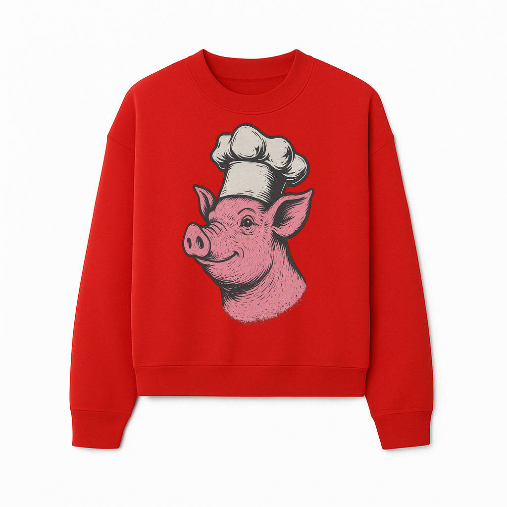 Chef Pig Illustration T-Shirt, Vintage Farm Animal Art, Cute Cooking Pig Graphic Tees, Funny Gift for Foodies and Chefs - Sweatshirt 1758181697086.jpg