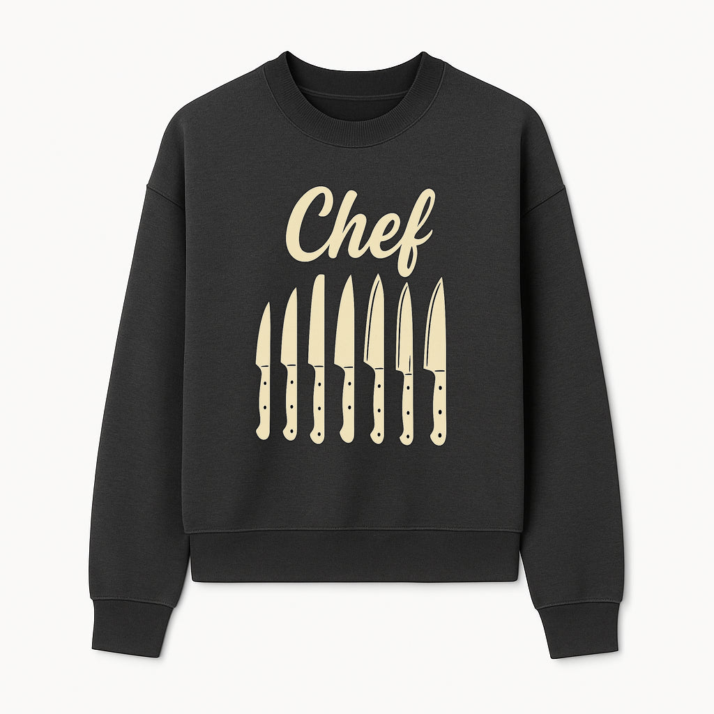 Chef Knife Set Art Print - Kitchen Decor, Culinary Gifts, Kitchen Wall Art, Chef Gifts, Cooking Prints, Modern Home Decor - Sweatshirt 1758181697090.jpg