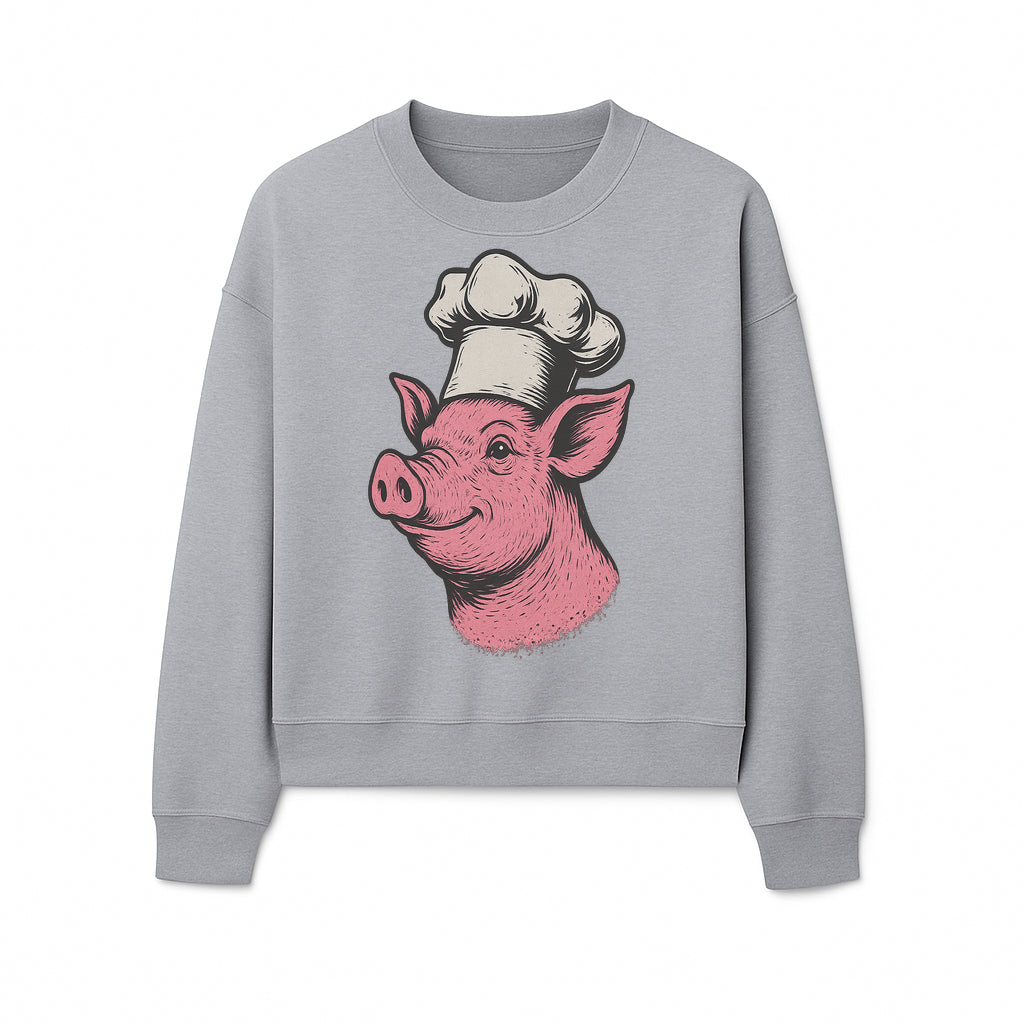 Chef Pig Illustration T-Shirt, Vintage Farm Animal Art, Cute Cooking Pig Graphic Tees, Funny Gift for Foodies and Chefs - Sweatshirt 1758181697220.jpg