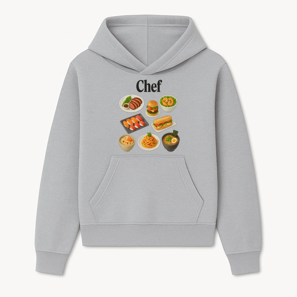 Chef Food Art Print - Colorful Culinary Illustration of Sushi, Burger, Ramen, Pasta & More Kitchen Decor for Food Lovers - Hoodie 1758181697514.jpg