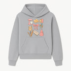Baking Essentials Illustration - Mixer, Eggs, Sugar, Apron, Whisk - Kitchen Decor for Bakers and Home Chefs, Cute Art Print - Hoodie 1758181697711.jpg