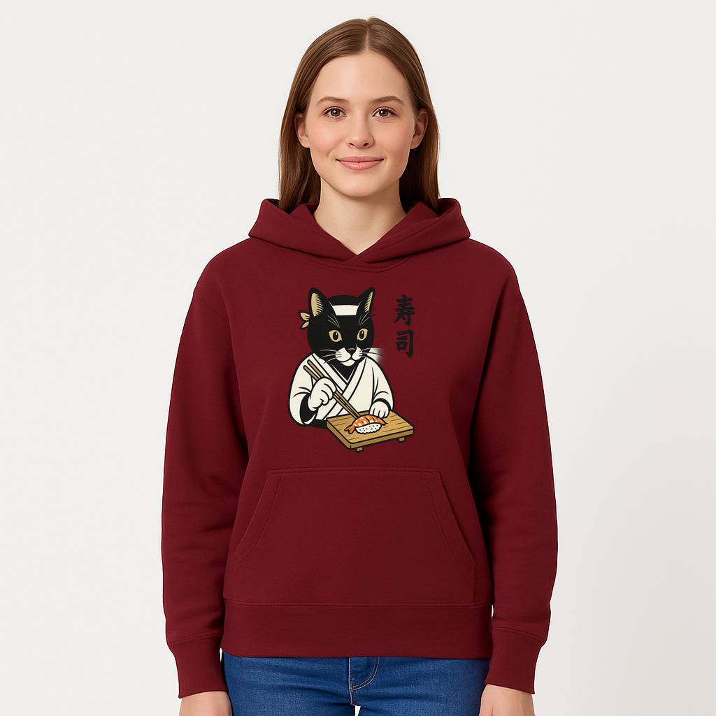 Cat Sushi Chef Wall Art Print - Japanese Style Vintage Cat Cooking Sushi Decor - Hoodie 1758181697936.jpg