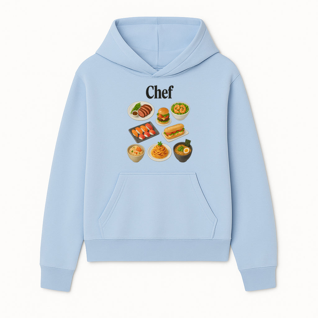 Chef Food Art Print - Colorful Culinary Illustration of Sushi, Burger, Ramen, Pasta & More Kitchen Decor for Food Lovers - Hoodie 1758181698172.jpg