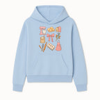Baking Essentials Illustration - Mixer, Eggs, Sugar, Apron, Whisk - Kitchen Decor for Bakers and Home Chefs, Cute Art Print - Hoodie 1758181698408.jpg