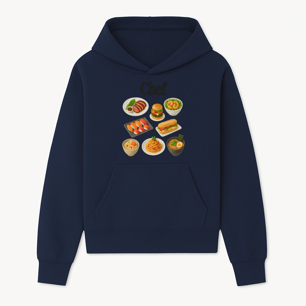 Chef Food Art Print - Colorful Culinary Illustration of Sushi, Burger, Ramen, Pasta & More Kitchen Decor for Food Lovers - Hoodie 1758181698691.jpg