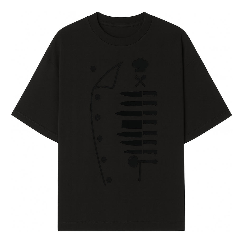 Chef Knife and Utensil Wall Art | Black Kitchen Decor | Culinary Gifts for Chefs | Modern Kitchen Wall Art - T-shirt 1758181698693.jpg