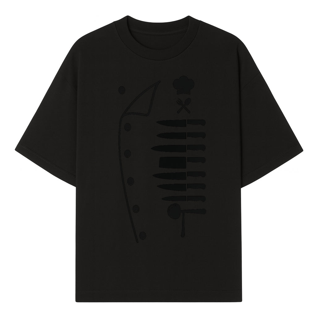 Chef Knife and Utensil Wall Art | Black Kitchen Decor | Culinary Gifts for Chefs | Modern Kitchen Wall Art - T-shirt 1758181698693.jpg