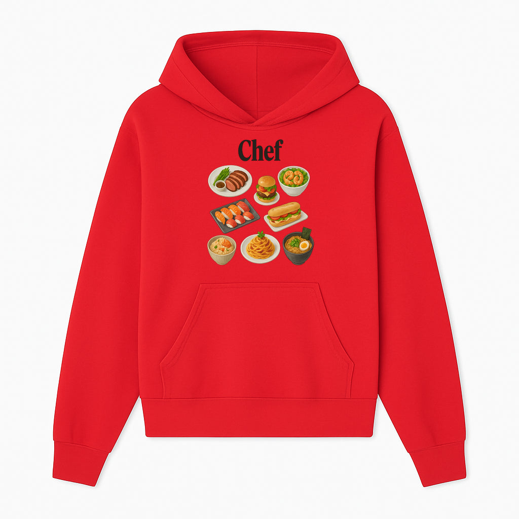 Chef Food Art Print - Colorful Culinary Illustration of Sushi, Burger, Ramen, Pasta & More Kitchen Decor for Food Lovers - Hoodie 1758181698841.jpg