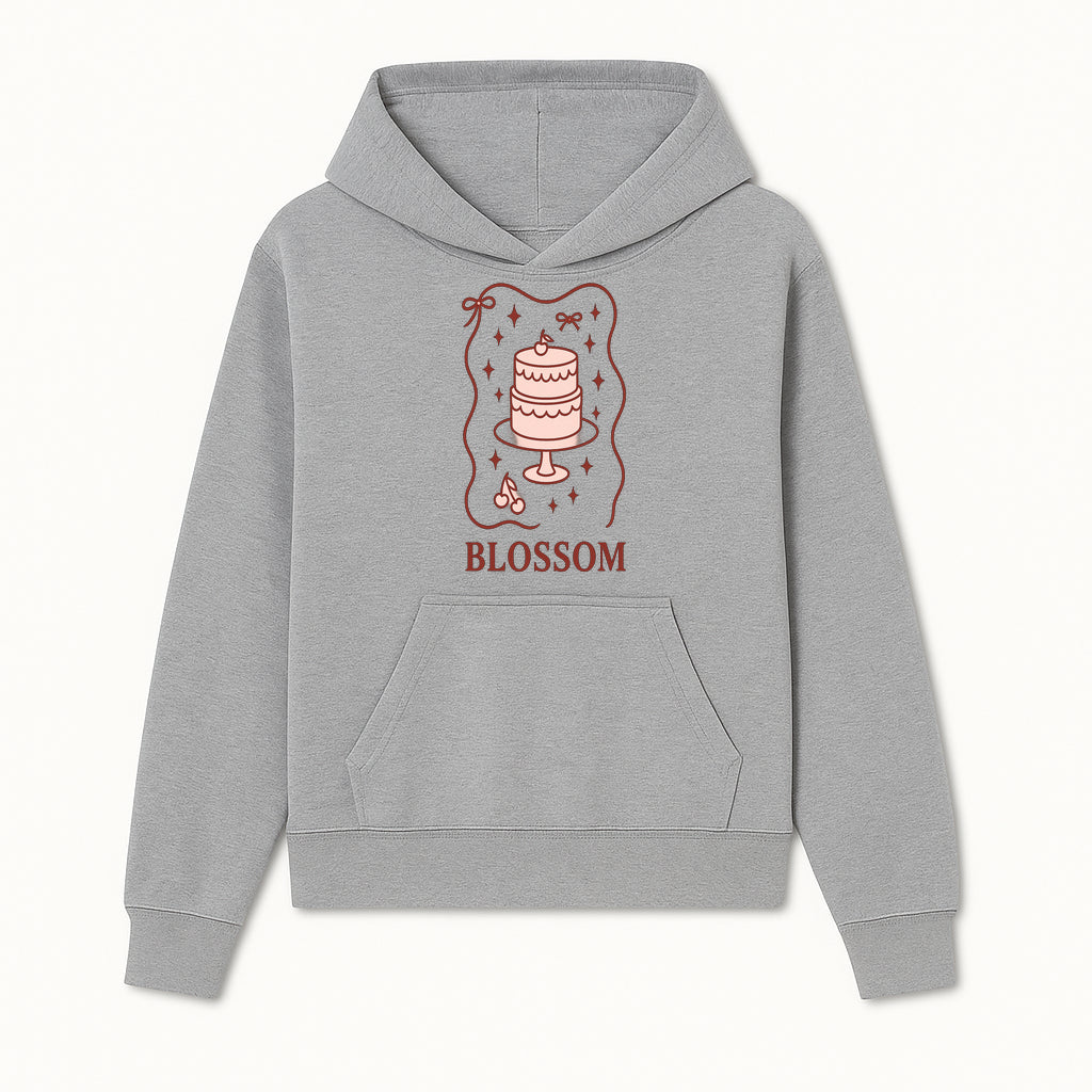 Blossom Cake Design Wall Art - Cute Cherry Decor, Bakery Theme, Pastry Illustration, Kitchen Decoration, Sweet Treats Print - Hoodie 1758181698851.jpg