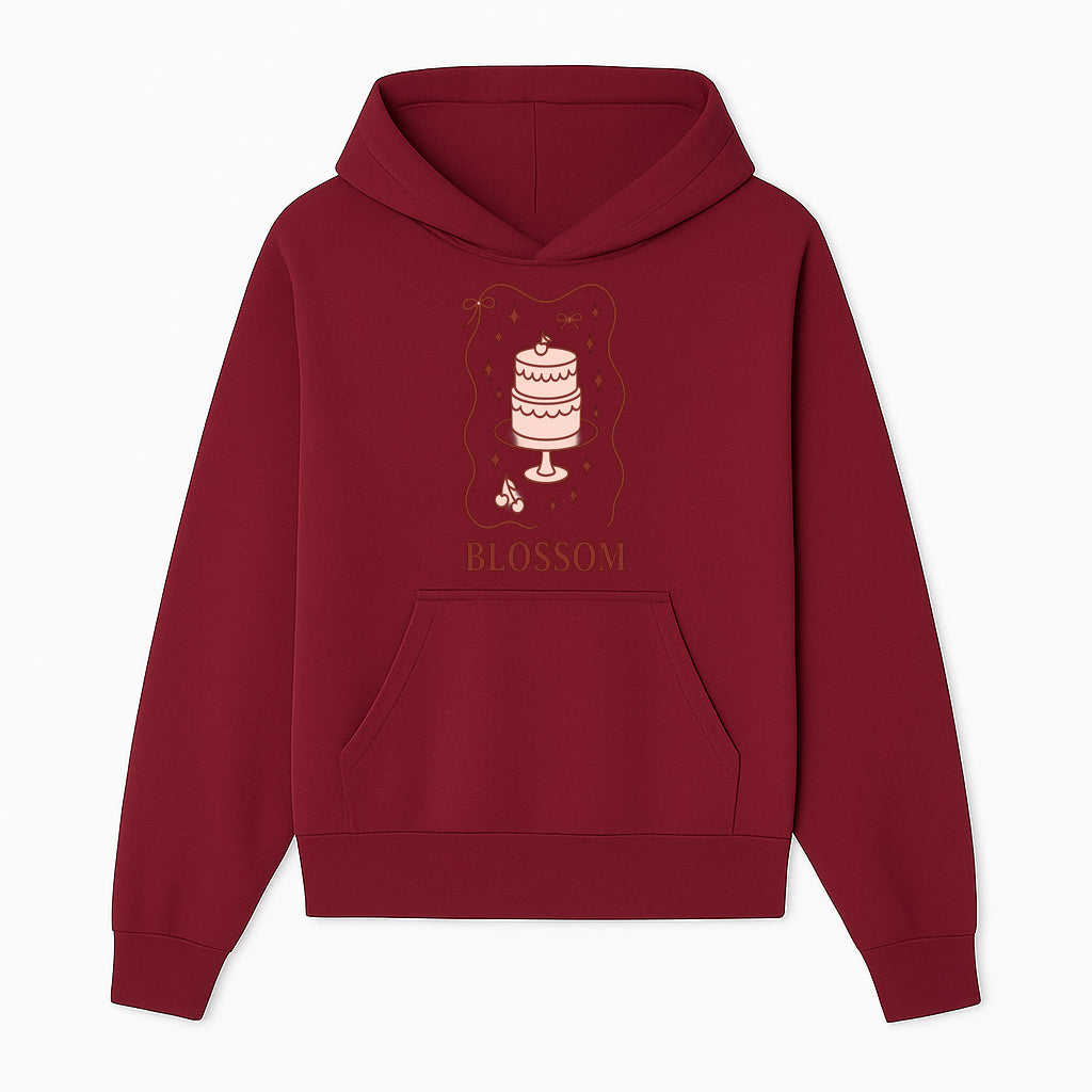 Blossom Cake Design Wall Art - Cute Cherry Decor, Bakery Theme, Pastry Illustration, Kitchen Decoration, Sweet Treats Print - Hoodie 1758181699397.jpg