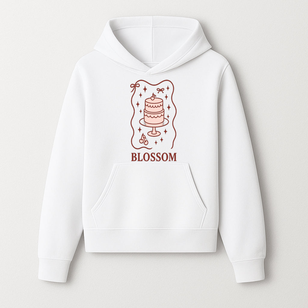Blossom Cake Design Wall Art - Cute Cherry Decor, Bakery Theme, Pastry Illustration, Kitchen Decoration, Sweet Treats Print - Hoodie 1758181699970.jpg
