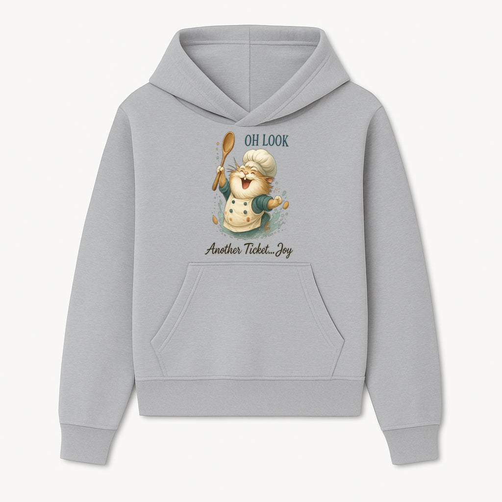 Chef Cat Illustration Wall Art - Oh Look, Another Ticket... Joy - Cute Animal Decor for Kitchen or Children's Room - Hoodie 1758181701298.jpg