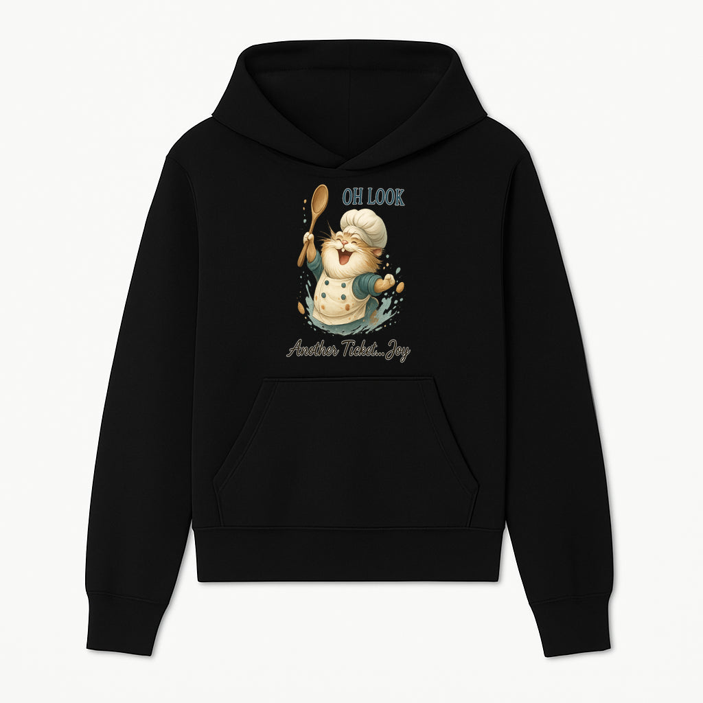 Chef Cat Illustration Wall Art - Oh Look, Another Ticket... Joy - Cute Animal Decor for Kitchen or Children's Room - Hoodie 1758181701452.jpg