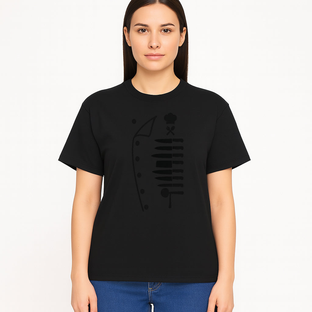 Chef Knife and Utensil Wall Art | Black Kitchen Decor | Culinary Gifts for Chefs | Modern Kitchen Wall Art - T-shirt 1758181701569.jpg