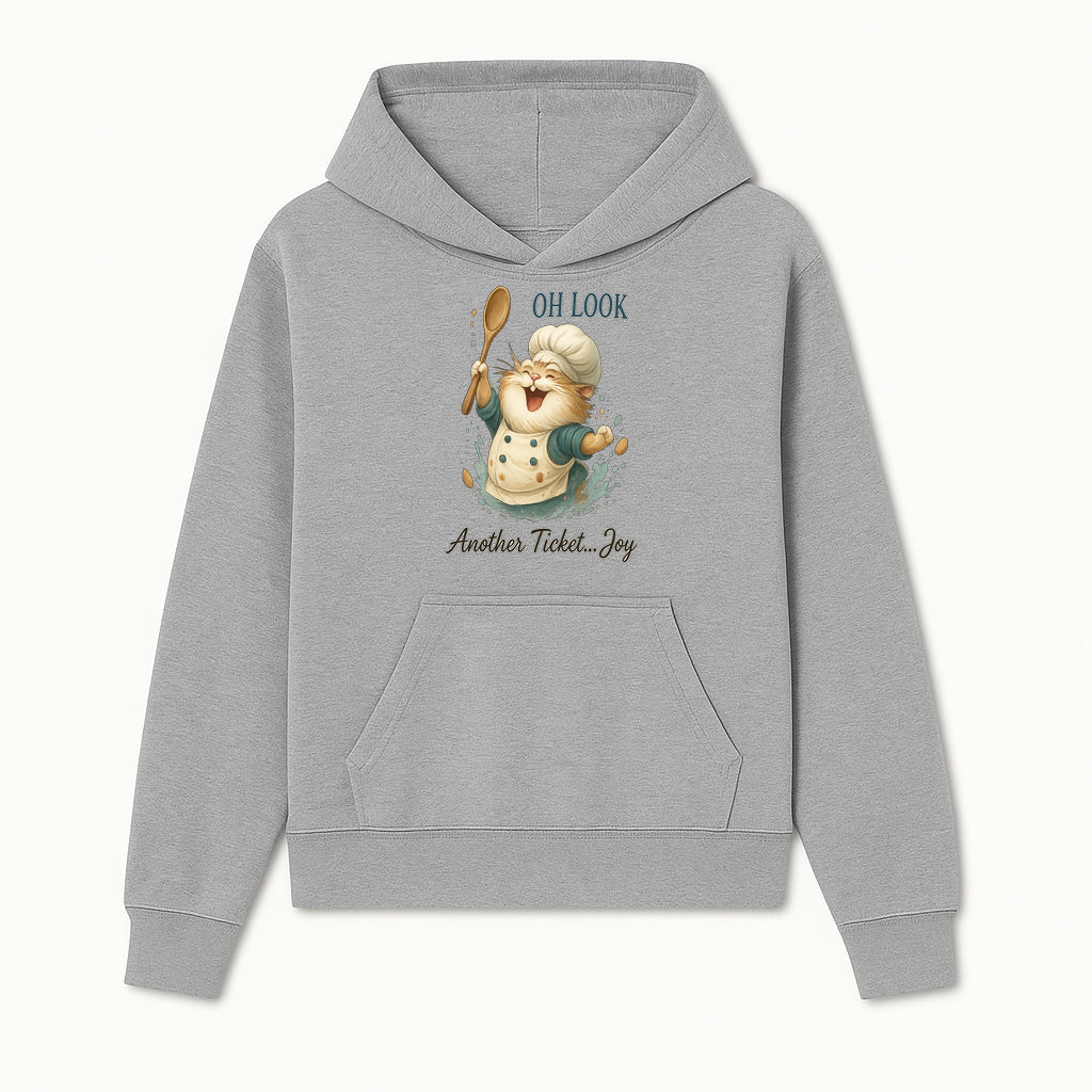 Chef Cat Illustration Wall Art - Oh Look, Another Ticket... Joy - Cute Animal Decor for Kitchen or Children's Room - Hoodie 1758181701876.jpg