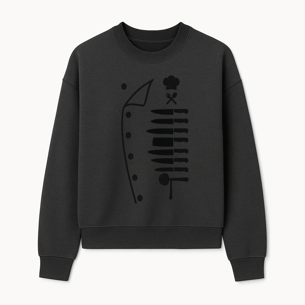 Chef Knife and Utensil Wall Art | Black Kitchen Decor | Culinary Gifts for Chefs | Modern Kitchen Wall Art - Sweatshirt 1758181702001.jpg