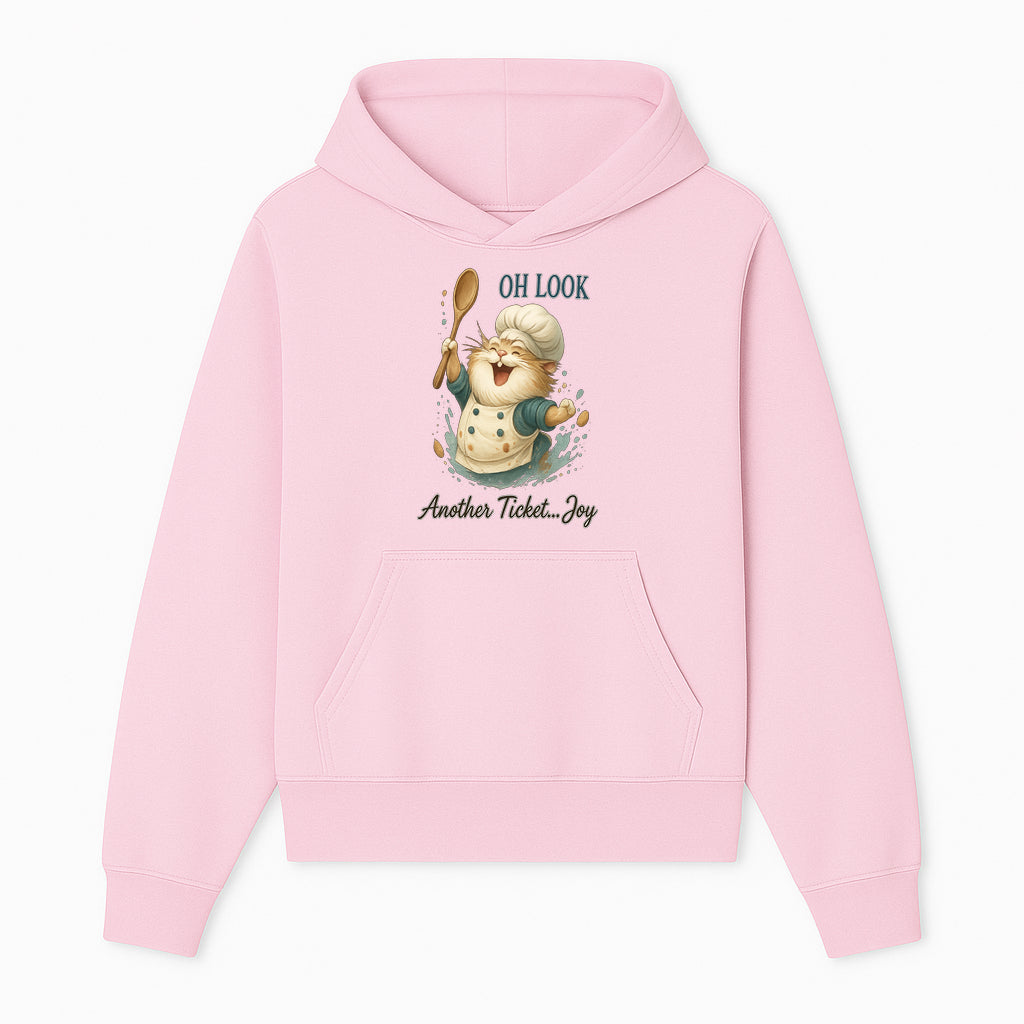 Chef Cat Illustration Wall Art - Oh Look, Another Ticket... Joy - Cute Animal Decor for Kitchen or Children's Room - Hoodie 1758181702138.jpg