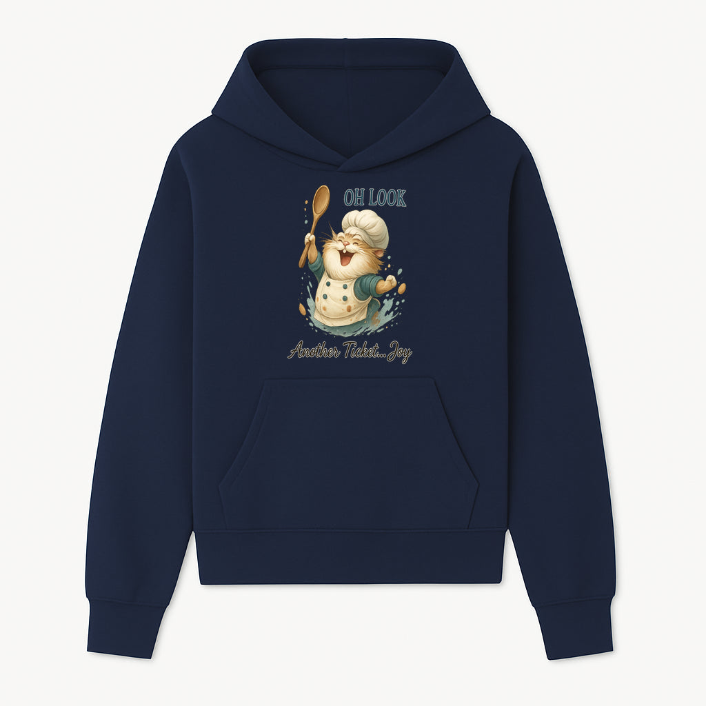 Chef Cat Illustration Wall Art - Oh Look, Another Ticket... Joy - Cute Animal Decor for Kitchen or Children's Room - Hoodie 1758181702493.jpg