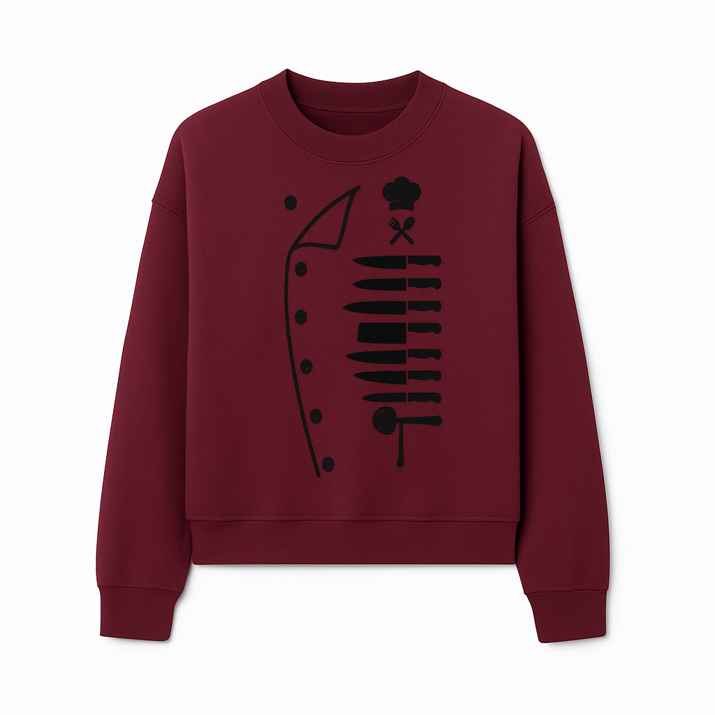 Chef Knife and Utensil Wall Art | Black Kitchen Decor | Culinary Gifts for Chefs | Modern Kitchen Wall Art - Sweatshirt 1758181702768.jpg