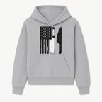 American Flag Kitchen Knife Set - Rustic Black and White Design with Forks, Ideal for Chefs and Patriotic Home Cooks - Hoodie 1758181703977.jpg