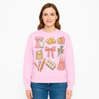 Baking Essentials Illustration - Mixer, Eggs, Sugar, Apron, Whisk - Kitchen Decor for Bakers and Home Chefs, Cute Art Print - Sweatshirt 1758181706612.jpg