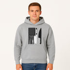 American Flag Kitchen Knife Set - Rustic Black and White Design with Forks, Ideal for Chefs and Patriotic Home Cooks - Hoodie 1758181706986.jpg