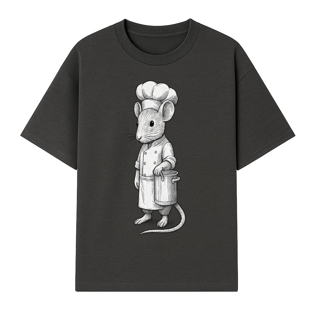 Chef Mouse Cartoon Illustration Art Print - Whimsical Kitchen Decor for Animal Lovers and Culinary Enthusiasts - T-shirt 1758181708406.jpg