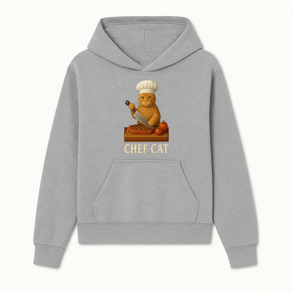 Chef Cat Cooking Illustration with Knife, Cute Cat Chef Design for Kitchen Decor, Pet Lovers Gift, Culinary Art Prints - Hoodie 1758181708437.jpg