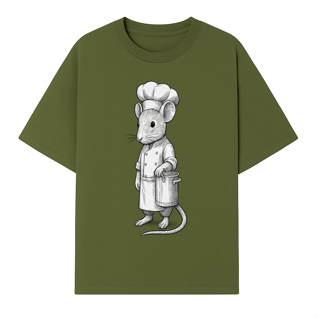 Chef Mouse Cartoon Illustration Art Print - Whimsical Kitchen Decor for Animal Lovers and Culinary Enthusiasts - T-shirt 1758181708541.jpg