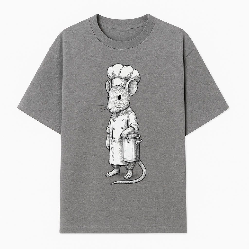 Chef Mouse Cartoon Illustration Art Print - Whimsical Kitchen Decor for Animal Lovers and Culinary Enthusiasts - T-shirt 1758181708696.jpg