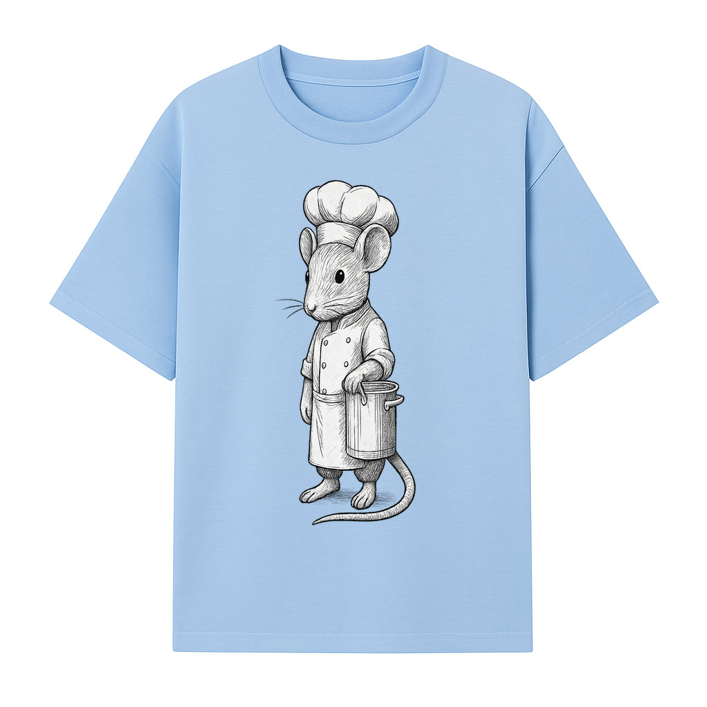 Chef Mouse Cartoon Illustration Art Print - Whimsical Kitchen Decor for Animal Lovers and Culinary Enthusiasts - T-shirt 1758181708858.jpg