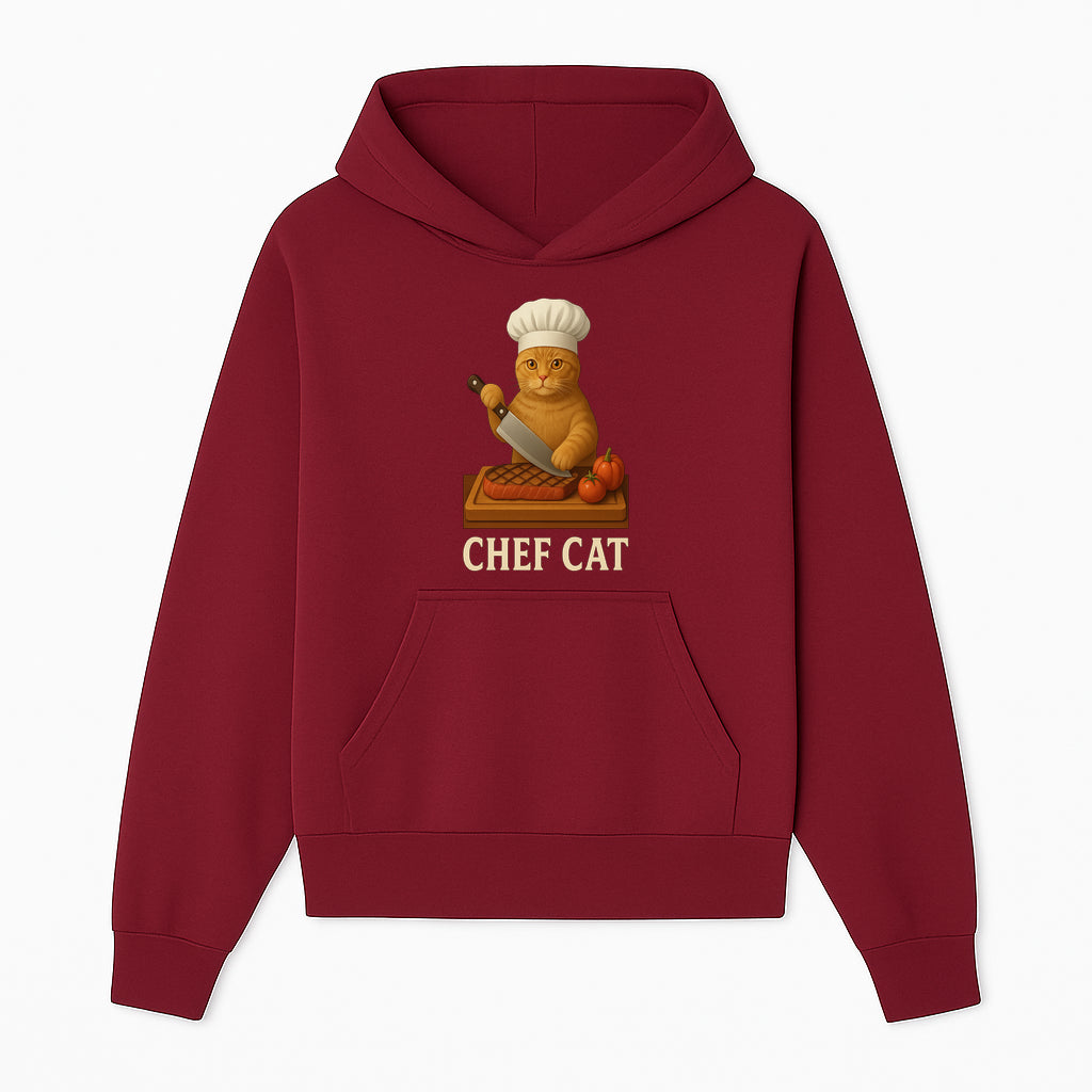 Chef Cat Cooking Illustration with Knife, Cute Cat Chef Design for Kitchen Decor, Pet Lovers Gift, Culinary Art Prints - Hoodie 1758181708992.jpg