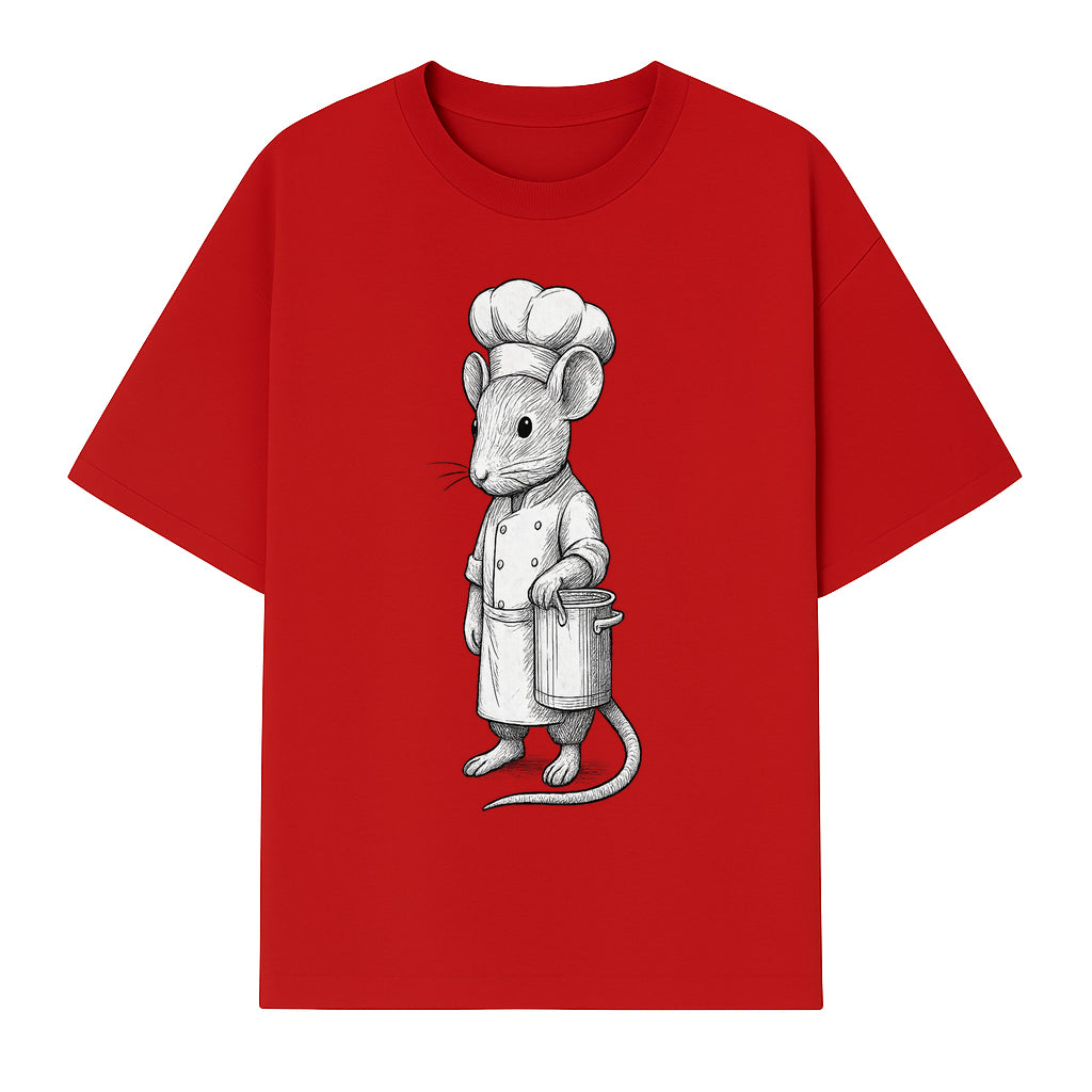 Chef Mouse Cartoon Illustration Art Print - Whimsical Kitchen Decor for Animal Lovers and Culinary Enthusiasts - T-shirt 1758181709418.jpg