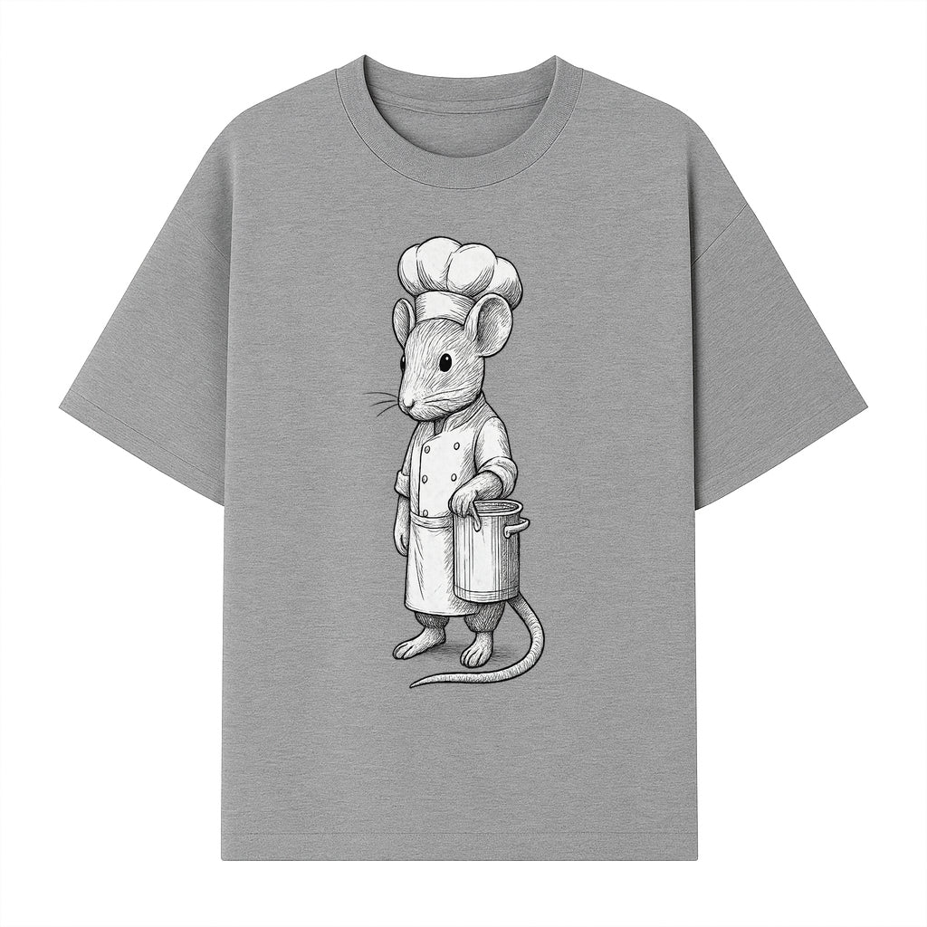 Chef Mouse Cartoon Illustration Art Print - Whimsical Kitchen Decor for Animal Lovers and Culinary Enthusiasts - T-shirt 1758181709559.jpg