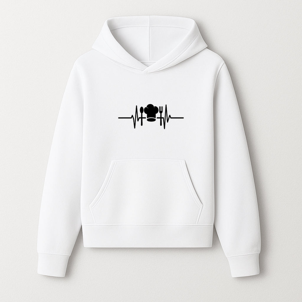 Chef Heartbeat Kitchen Decor | Spoon Fork Cooking Graphic Tee | Culinary Passion Gift for Chefs, Foodies, and Cooks - Hoodie 1758181709851.jpg